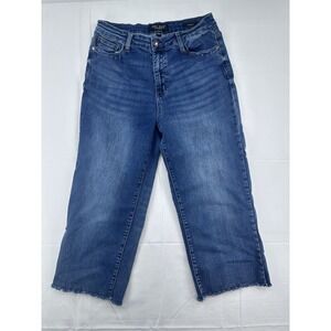 Judy Blue Wide Leg Crop Jeans Women's 13/31 Frayed Hem High Rise Women's
